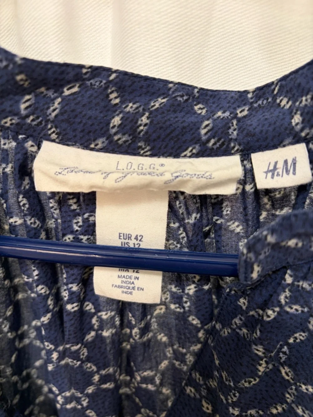 H&M Navy Blue Printed Long-Sleeve Blouse - Picture 3 of 6